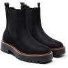 DREAM PAIRS Bottes Femme Chelsea Confortables à Talon Bas Chaussures à Enfiler Style Classique Bottines à Cheville pour Automne Hiver(Suède Noir)