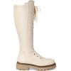 DREAM PAIRS Bottes Hautes au Genou pour Femmes Chaussures Longues à Lacets Bottes Décontractées à la Mode(Beige)