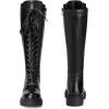 DREAM PAIRS Bottes Hautes au Genou pour Femmes Chaussures Longues à Lacets Bottes Décontractées à la Mode(Noir)
