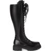 DREAM PAIRS Bottes Hautes au Genou pour Femmes Chaussures Longues à Lacets Bottes Décontractées à la Mode(Noir)