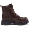DREAM PAIRS Bottes pour Femmes Confortable Bottines Durable et Pratique Botte à Lacets Simple Strong-5(Brun)