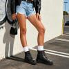 DREAM PAIRS Bottes pour Femmes Confortable Bottines Durable et Pratique Botte à Lacets Simple Strong-5(Noir)