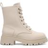 DREAM PAIRS Bottines Femme Mi-Mollet avec Fermeture Eclair Tendance Comfortable Bottes à Lacets avec Talon Large et Doublure Chaude(Beige)