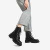 DREAM PAIRS Bottines Femme Mi-Mollet avec Fermeture Eclair Tendance Comfortable Bottes à Lacets avec Talon Large et Doublure Chaude(Noir Pu)