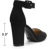 DREAM PAIRS Chaussures à Talons Hauts pour Femmes Escarpins Elégants avec Bride à la Cheville pour Mariages et Fêtes Angela(Noir)
