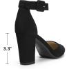 DREAM PAIRS Chaussures à Talons Hauts pour Femmes Escarpins Elégants avec Bride à la Cheville pour Mariages et Fêtes Angela(Noir Nubuck Us)
