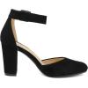 DREAM PAIRS Chaussures à Talons Hauts pour Femmes Escarpins Elégants avec Bride à la Cheville pour Mariages et Fêtes Angela(Noir Nubuck Us)