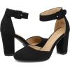 DREAM PAIRS Chaussures à Talons Hauts pour Femmes Escarpins Elégants avec Bride à la Cheville pour Mariages et Fêtes Angela(Noir Nubuck Us)