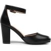 DREAM PAIRS Chaussures à Talons Hauts pour Femmes Escarpins Elégants avec Bride à la Cheville pour Mariages et Fêtes Angela(Noir Pu)