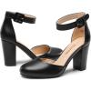 DREAM PAIRS Chaussures à Talons Hauts pour Femmes Escarpins Elégants avec Bride à la Cheville pour Mariages et Fêtes Angela(Noir Pu)