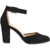 DREAM PAIRS Chaussures à Talons Hauts pour Femmes Escarpins Elégants avec Bride à la Cheville pour Mariages et Fêtes Angela(Noir Suede Us)