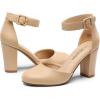DREAM PAIRS Chaussures à Talons Hauts pour Femmes Escarpins Elégants avec Bride à la Cheville pour Mariages et Fêtes Angela(Nude Pu)