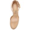 DREAM PAIRS Chaussures à Talons Hauts pour Femmes Escarpins Elégants avec Bride à la Cheville pour Mariages et Fêtes Angela(Nude Pu)