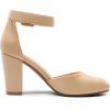 DREAM PAIRS Chaussures à Talons Hauts pour Femmes Escarpins Elégants avec Bride à la Cheville pour Mariages et Fêtes Angela(Nude Pu)