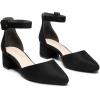 DREAM PAIRS Chaussures à Talons Hauts pour Femmes Escarpins Elégants avec Bride à la Cheville pour Mariages et Fêtes Angela(Suède Noir)