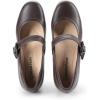 DREAM PAIRS Escarpins Femme à Petit Talon Chaussures Mary Janes pour Femmes Confortables et Légères DWUMPU2538(Brun)