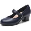 DREAM PAIRS Escarpins Femme à Petit Talon Chaussures Mary Janes pour Femmes Confortables et Légères DWUMPU2538(Marine)