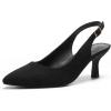 DREAM PAIRS Escarpins Femme avec Petits Talons Élégantes Chaussure à Talon Confortable et Classique SDPU2444W(Noir Suede 1)