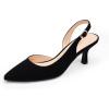 DREAM PAIRS Escarpins Femme avec Petits Talons Élégantes Chaussure à Talon Confortable et Classique SDPU2444W(Nubuck Noir)