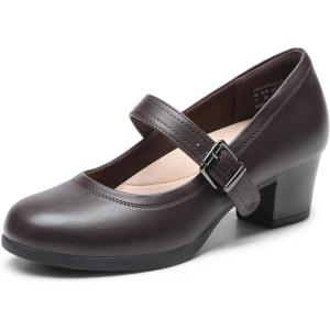 DREAM PAIRS Escarpins Femme à Petit Talon Chaussures Mary Janes pour Femmes Confortables et Légères DWUMPU2538(Brun)