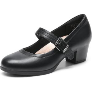 DREAM PAIRS Escarpins Femme à Petit Talon Chaussures Mary Janes pour Femmes Confortables et Légères DWUMPU2538(Noir)