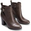 DREAM PAIRS Bottes Femme Bout Rond Classiques Fermeture Éclair Antidérapantes Confortables Bottines à Enfiler pour Automne Hiver(Marron Pu)