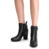 DREAM PAIRS Bottes Femme Bout Rond Classiques Fermeture Éclair Antidérapantes Confortables Bottines à Enfiler pour Automne Hiver(Noir Pu)