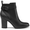 DREAM PAIRS Bottes Femme Bout Rond Classiques Fermeture Éclair Antidérapantes Confortables Bottines à Enfiler pour Automne Hiver(Noir Pu)
