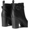 DREAM PAIRS Bottes Femme Bout Rond Classiques Fermeture Éclair Antidérapantes Confortables Bottines à Enfiler pour Automne Hiver(Noir Pu)