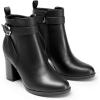 DREAM PAIRS Bottes Femme Bout Rond Classiques Fermeture Éclair Antidérapantes Confortables Bottines à Enfiler pour Automne Hiver(Noir Pu)