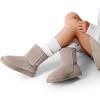 DREAM PAIRS Bottes Femme Daim Véritable Doublure Fausse Fourrure Imperméables Antidérapantes Hiver Chaudes Confort Mémoire de Forme Slip On Classiques(Sable)