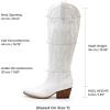 DREAM PAIRS Bottes Femme Hautes Western, Bottes Cowboy jusqu’au Genou avec Broderie Vintage Confortables Style Cowgirl Knee High Boots(Blanc)
