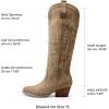 DREAM PAIRS Bottes Femme Hautes Western, Bottes Cowboy jusqu’au Genou avec Broderie Vintage Confortables Style Cowgirl Knee High Boots(Bronzer)