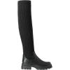 DREAM PAIRS Bottes au-Dessus du Genou pour Femmes Cuissardes à la Mode Coque Tricotée en TPR Durable Confortable Botte sur Le Genou(Noir)