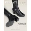 DREAM PAIRS Bottes au-Dessus du Genou pour Femmes Cuissardes à la Mode Coque Tricotée en TPR Durable Confortable Laurence-E(Noir Pu)