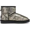 DREAM PAIRS Bottes de Neige pour Femmes avec Doublure en Fausse Fourrure Confortable et Antidérapantes Botte à Enfiler Hiver FuzzyClassic I Low Boot(Noir Métal)