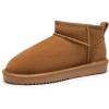 DREAM PAIRS Bottes de Neige pour Femmes Confortable Bottes Hiver Antidérapante et Durable Mini-Botte FuzzyClassic(Châtaigne)