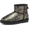 DREAM PAIRS Bottes de Neige pour Femmes avec Doublure en Fausse Fourrure Confortable et Antidérapantes Botte à Enfiler Hiver FuzzyClassic I Low Boot(Noir Métal)