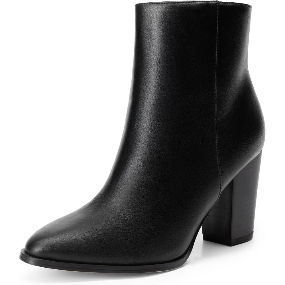 imageDream Pairs Bottines  Talon Bloc pour FemmeNoir Pu
