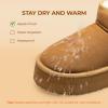 DREAM PAIRS Bottes de Neige pour Femmes Classiques Botte de Hiver Confortable et Chaud Mini-Bottes à Plateforme FuzzyClassic(Châtaigne)