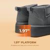 DREAM PAIRS Bottes de Neige pour Femmes Classiques Botte de Hiver Confortable et Chaud Mini-Bottes à Plateforme FuzzyClassic(Gris)