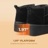DREAM PAIRS Bottes de Neige pour Femmes Classiques Botte de Hiver Confortable et Chaud Mini-Bottes à Plateforme FuzzyClassic(Noir)
