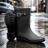 DREAM PAIRS Bottes de Pluie Mi-Mollet pour Femmes Imperméables Bottes de Extérieur Antidérapantes et Durable SDRB2408W-E(Noir)