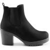 DREAM PAIRS Bottines Femme Confortables à Talon Large avec Fermeture Éclair Mode et Stables(Noir)