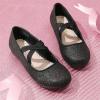 DREAM PAIRS Kids Ballerines Fille Princesse Jolies Chaussures Plates à Paillettes pour Filles Confortable ANGIE-2-NEW-E(Noir E)