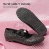 DREAM PAIRS Kids Ballerines Fille Princesse Jolies Chaussures Plates à Paillettes pour Filles Confortable ANGIE-2-NEW-E(Noir E)