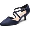 DREAM PAIRS Escarpins Femme à Petit Talon Élégant et Tendance avec Semelle Extérieure Antidérapante Escarpin Chaussures pour Travail Mariage(Marine)