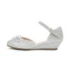 DREAM PAIRS Ballerines Filles Chaussures Plates Princesse Scintillantes Doux et Confortable Ballerine Orné de Perles SDFL2414K(Argent Glitter)