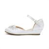 DREAM PAIRS Ballerines Filles Chaussures Plates Princesse Scintillantes Doux et Confortable Ballerine Orné de Perles SDFL2414K(Blanc)