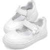 DREAM PAIRS Baskets Mary Jane pour Filles Chaussures Plates Elégantes et Confortables Basket Sport Durable SDFS2323K(Blanc)